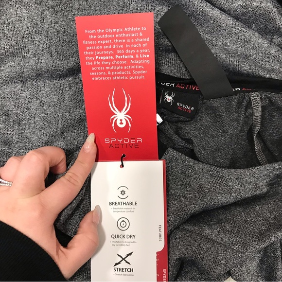 Spyder Active Charcoal/Black Quick Dry Short Sleeve T-Shirt - Picture 7 of 8